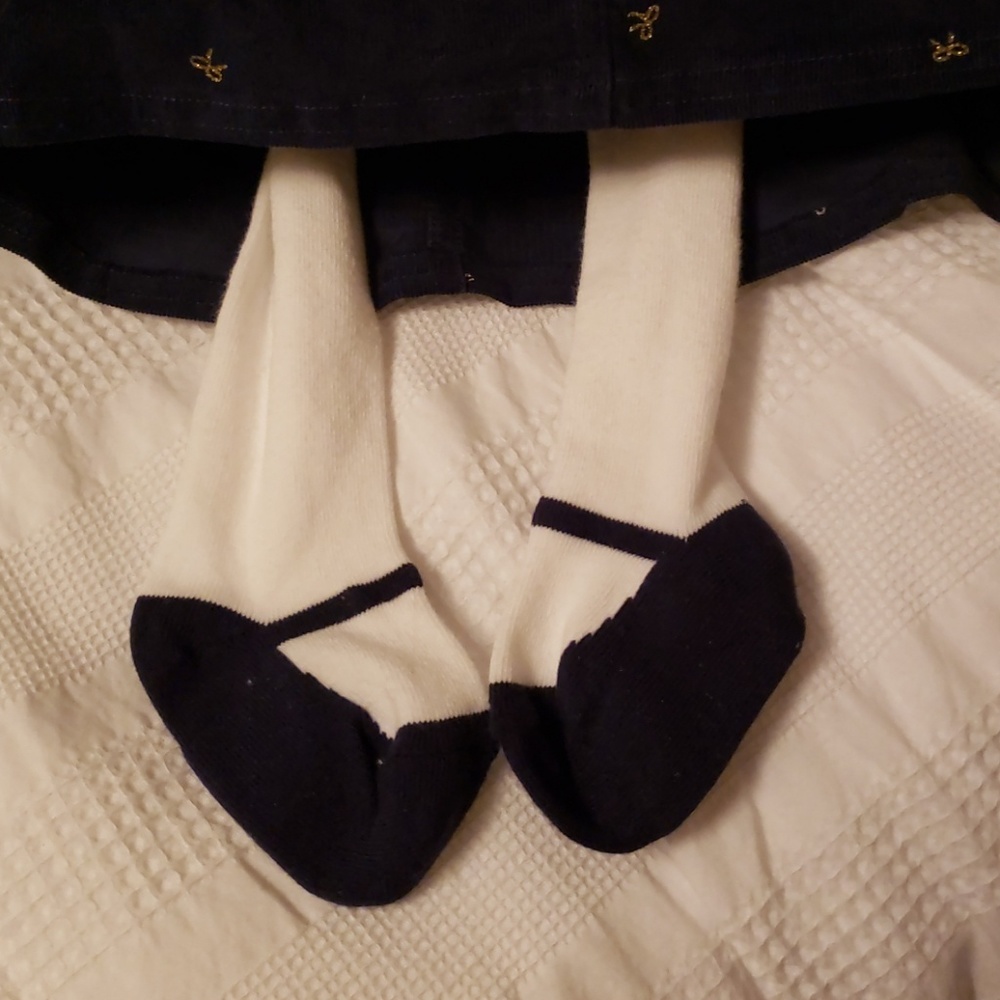 Carter's Baby Girl Navy Blue Jumper with Tights - Picture 5 of 6
